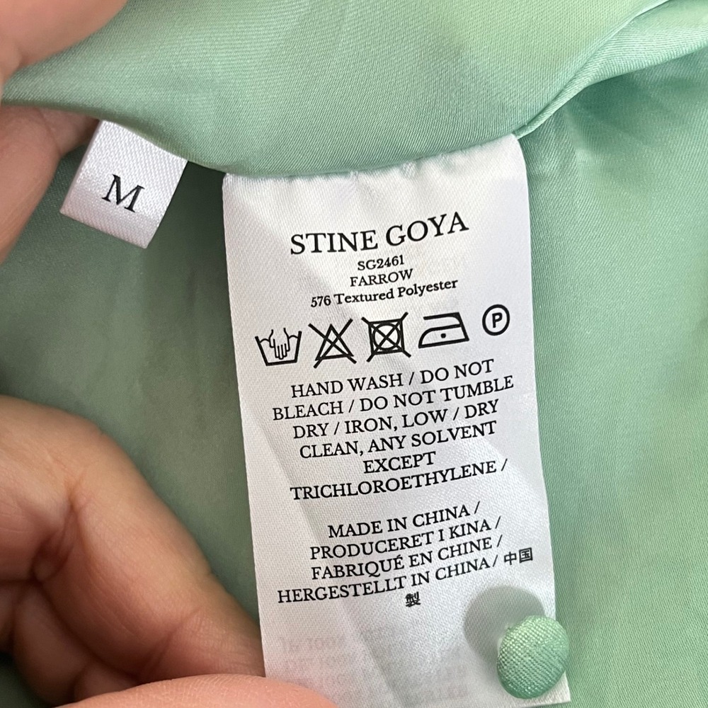 Stine Goya Farrow Satin Mini Dress Jade Green Women's Size Medium - Picture 6 of 7